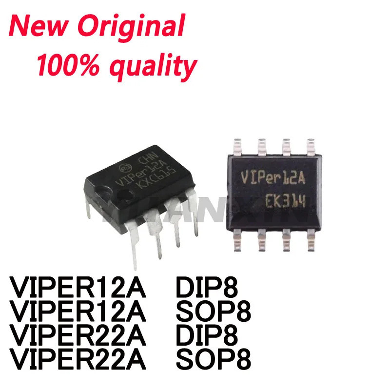 5 CHIẾC VIPER12A VIPER22A DIP8 VIPER12A SOP8 VIPER22A SOP8 DIP Chuyển mạch chip cấp nguồn Còn hàng