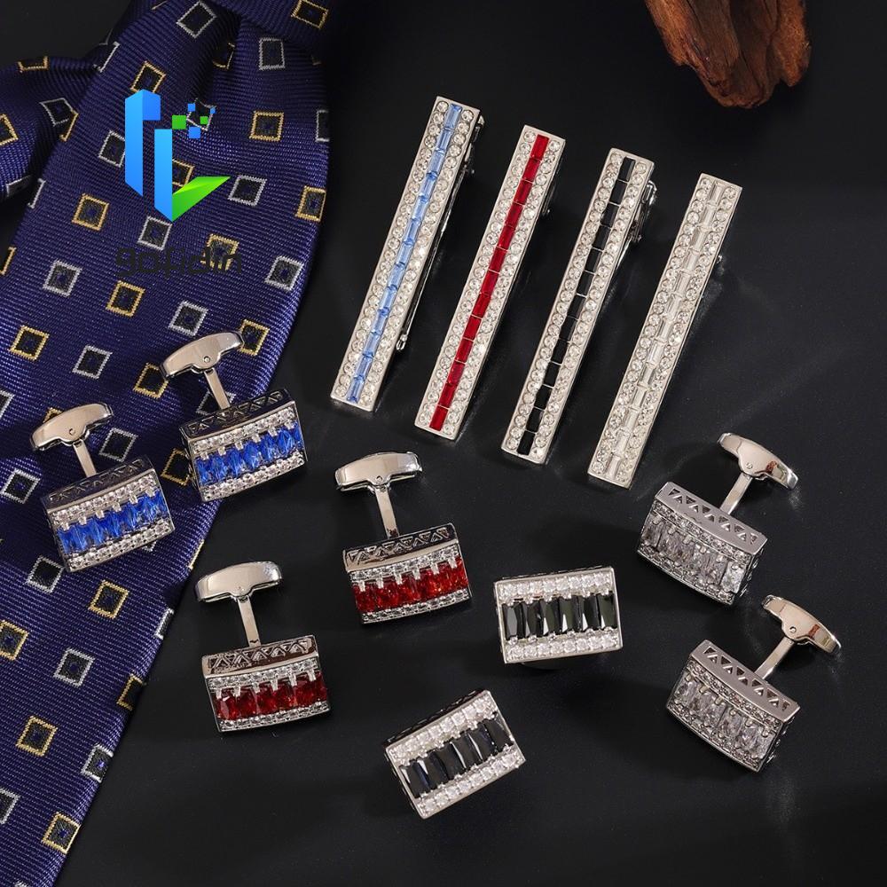 GOFIDIN Cuff Links, Kẹp cà vạt cổ điển, Cuff links hợp kim nhiều màu sắc, sang trọng - Bộ phụ kiện t