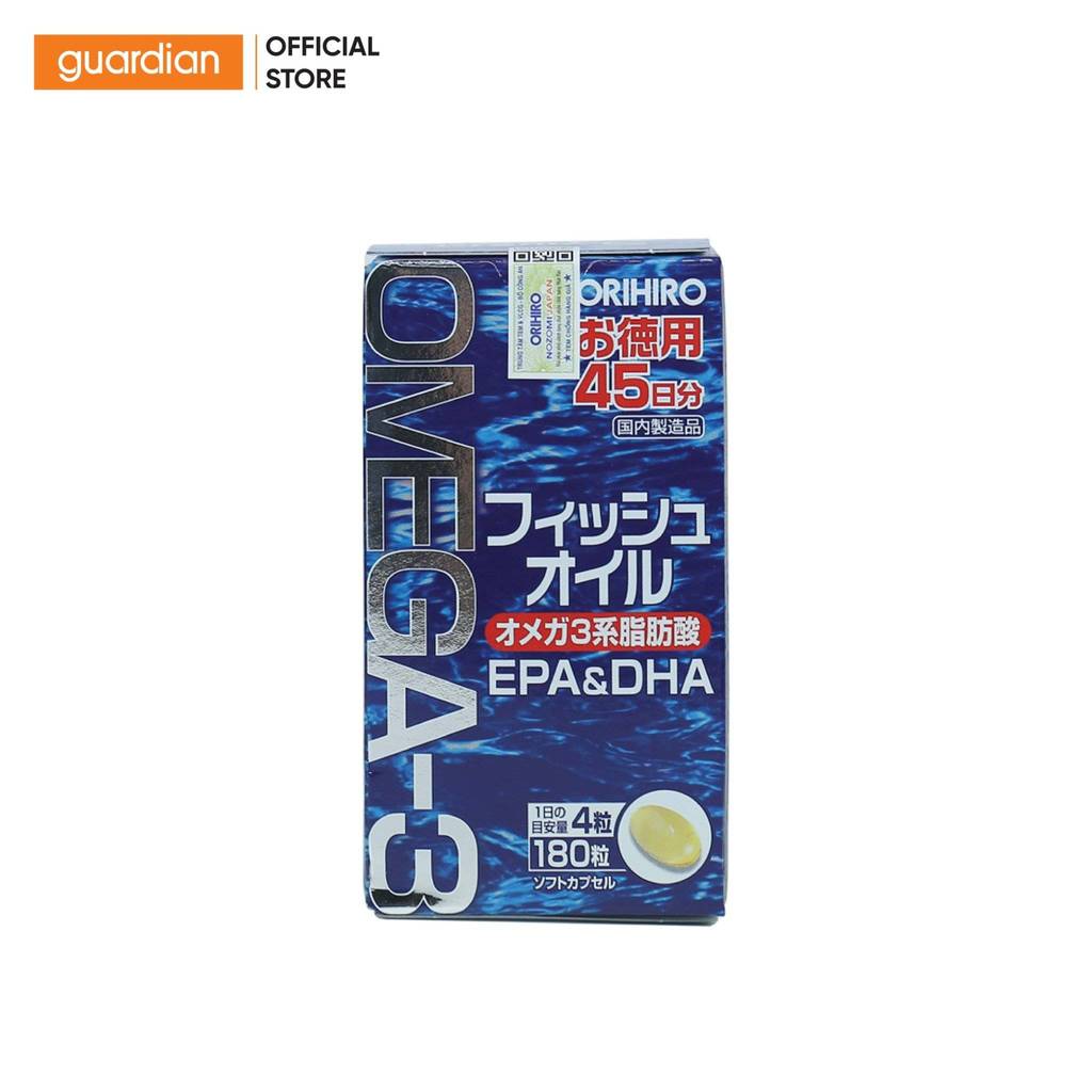Thực Phẩm Bảo Vệ Sức Khỏe Orihiro Omega 3, Epa & Dha Từ Dầu Cá Hỗ Trợ Tim Mạch Hộp 180 Viên | Guardi