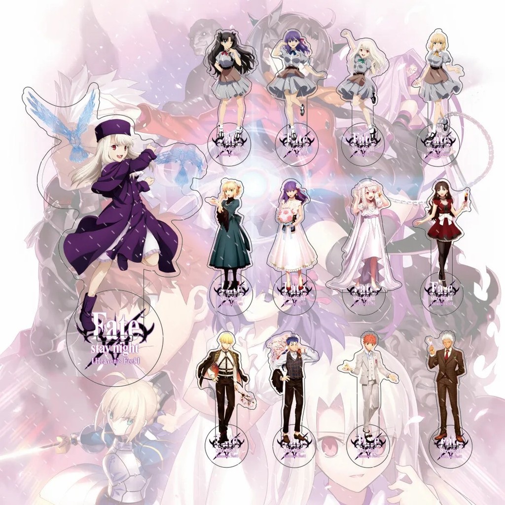 Standee Anime Fate/stay night Fate/Grand Order FGO mô hình Mica Acrylic 15cm trang trí Saber Rin Sak