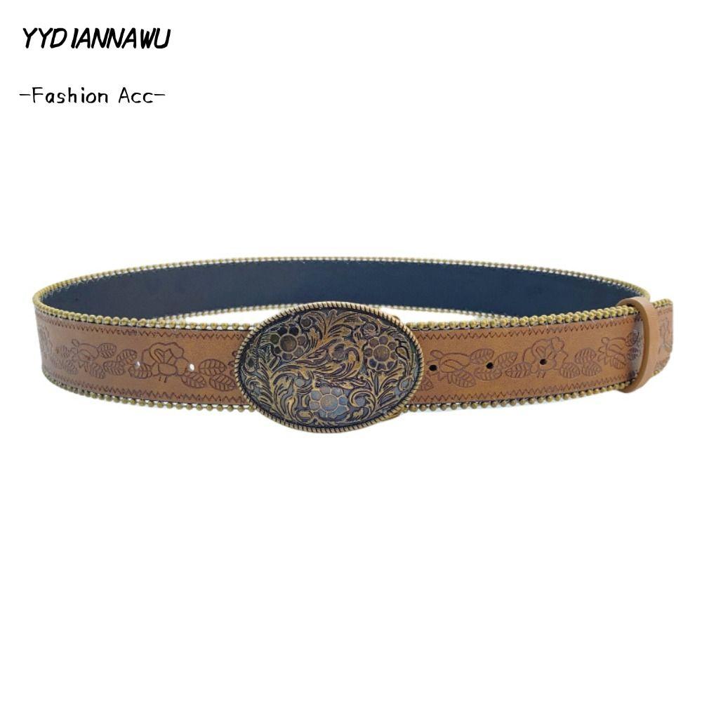 Thắt lưng nữ YYDIANNAWU, style cao bồi Boho da PU, phù hợp với quần jean và váy