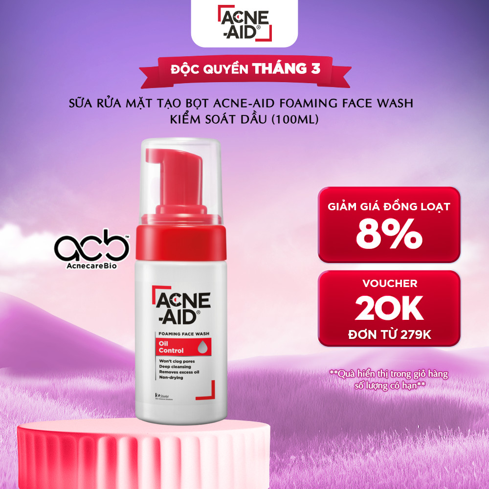 Sữa rửa mặt tạo bọt Acne-Aid Foaming Face Wash - Kiểm soát dầu (100ml)