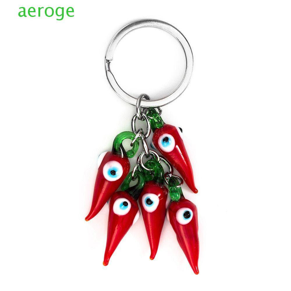 AEROGEM Lucky Eye Red Chilli Móc khóa, Evil Eye Red Chilli Evil Eye Móc khóa, Móc khóa mắt ác Thời t