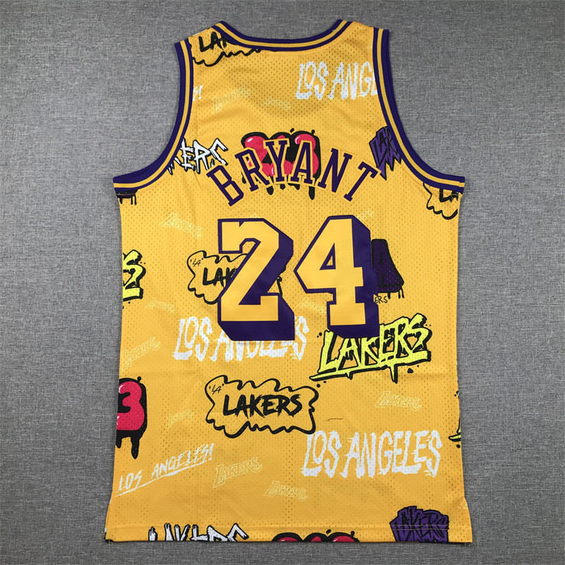 Lakers 24 Graffiti KOBE Jersey NAM Strawball American Retro Basketball
