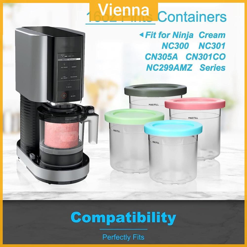 4 Máy Làm Kem Cho Ninja Creami Pints Có Nắp Cho NC301 NC300 NC299AMZ