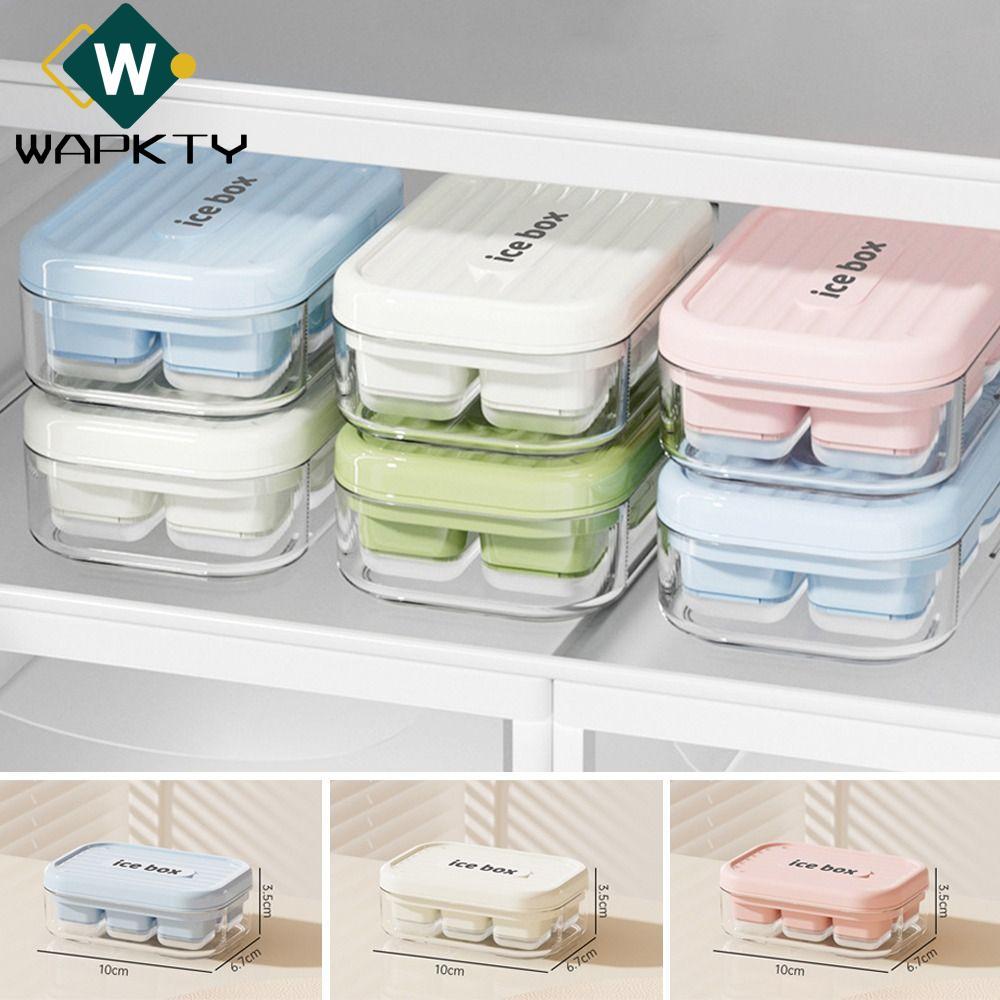 Máy làm đá viên WAPKTY, Loại ép Khay làm đá mùa hè đông lạnh nhanh, Chống rò rỉ tự chế cấp thực phẩm có hộp lưu trữ Thanh xô đá