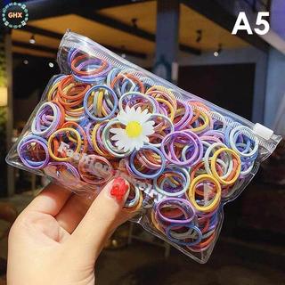 Set 100 Dây Cột Tóc Co Giãn Nhiều Màu Sắc