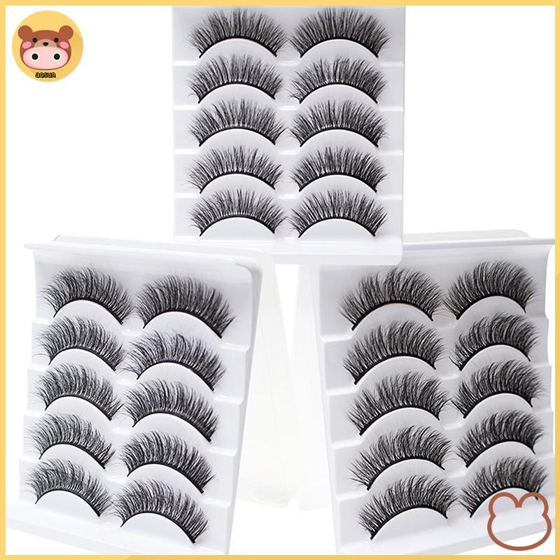 Aosun 5 Đôi 3D 3D Lông Mi Giả Tự Nhiên Uốn Tất Cả Trận Đấu Lông Mi Uốn Lông Mi Giả Tự Nhiên VN