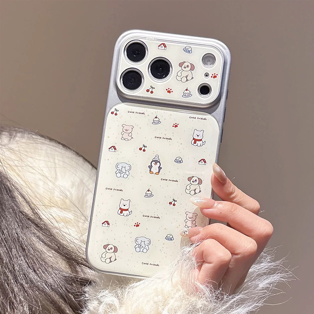 Ốp điện thoại mạ chó Penguin cho iPhone 17 Pro Max 16 15 14 Vỏ bảo vệ chống sốc