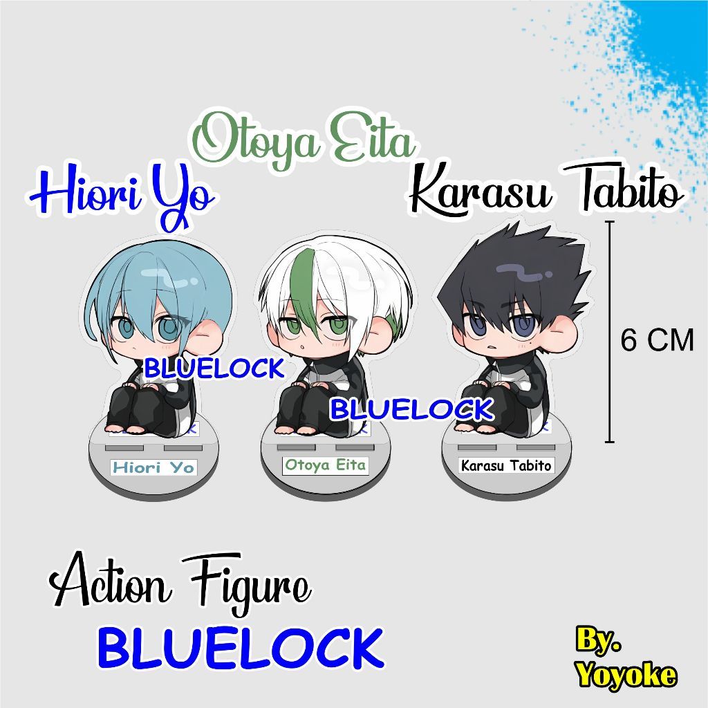 Standee Akrilik Blue Lock Hiori Yo Otoya Eita Karasu Tabito