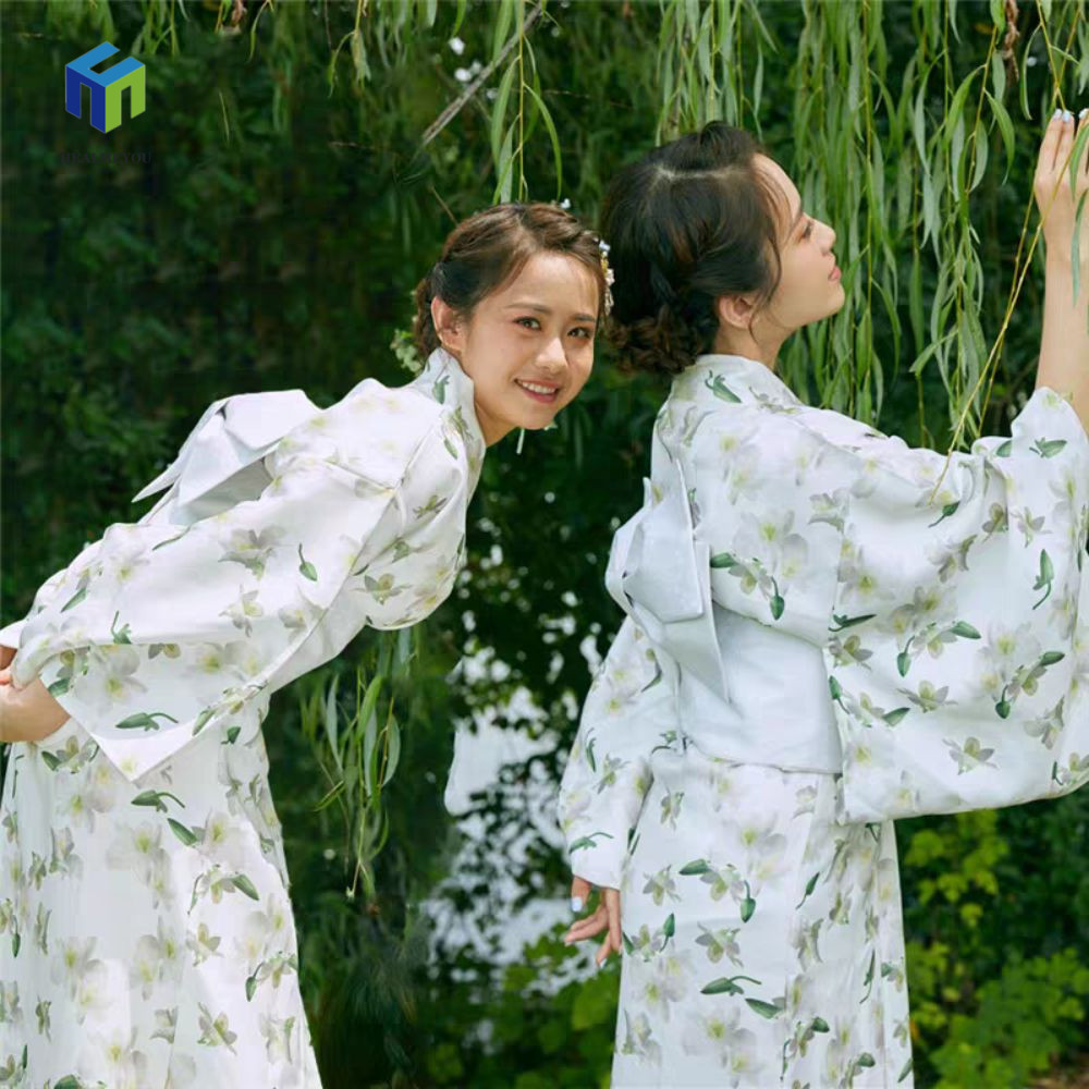 Healmeyou Kimono truyền thống Nhật Bản, in hoa phong cách Nhật Bản Sakura Girl Kimono, Áo choàng tắm