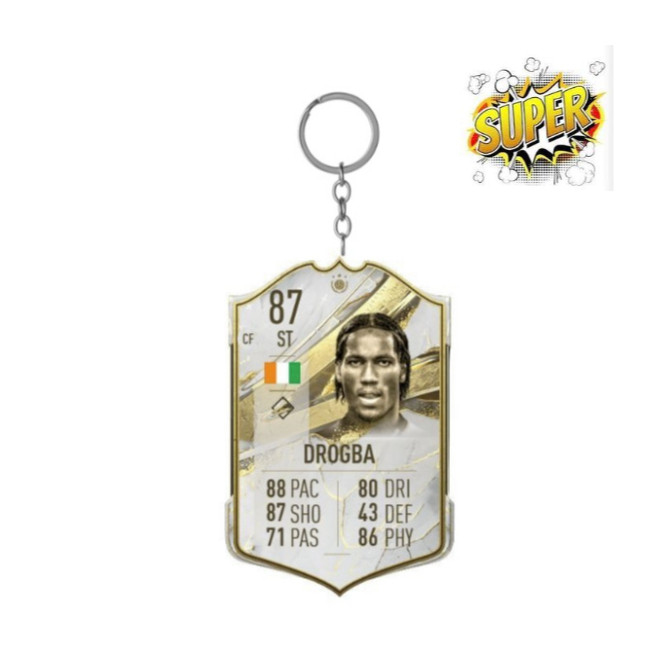 Móc khoá Drogba icon card 87 Keychain