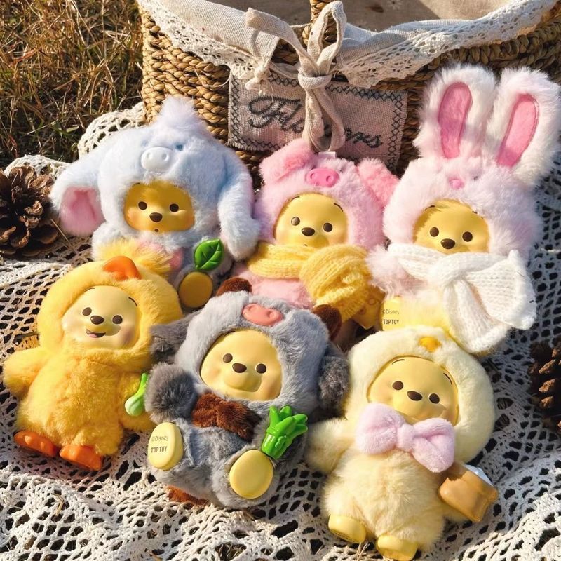 Winnie the Pooh Happy Farm Animal Series Blind Box Plush Dolls - Trendy Gifts for Girls