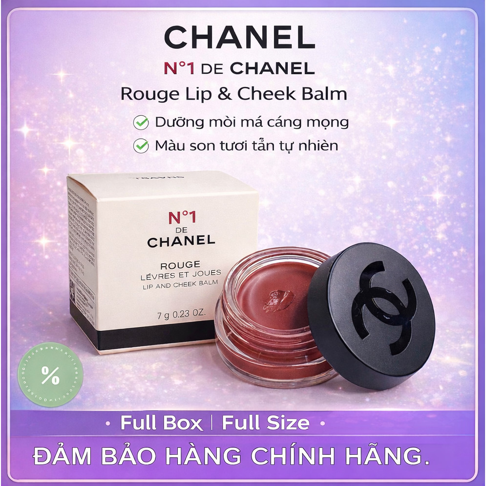 Son Má Hồng 2in1 𝐍°𝟏 𝐃𝐄 ℂℍ𝔸ℕ𝔼𝕃 𝐋𝐢𝐩 𝐚𝐧𝐝 𝐂𝐡𝐞𝐞𝐤 𝐁𝐚𝐥𝐦| Màu Tự Nhiên, Dưỡng Ẩm Nhẹ