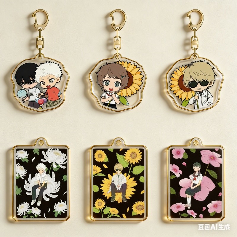6CM Jewelry Anime The Summer Hikaru Died Acrylic Keychain Pendant HD Bag Car Keychain Collecting Toy