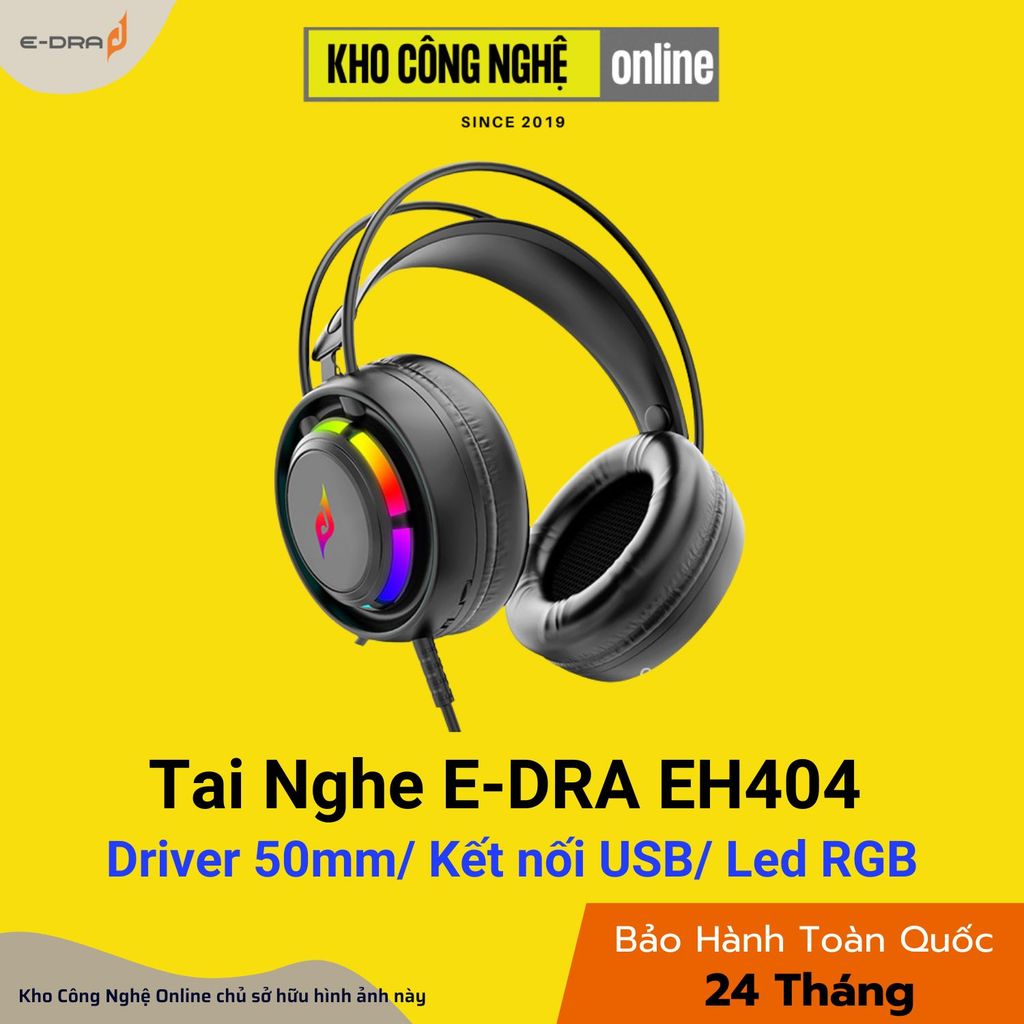 Tai Nghe Gaming EDRA EH404 Led RGB, Kết nối cổng USB (Hàng Chính Hãng)
