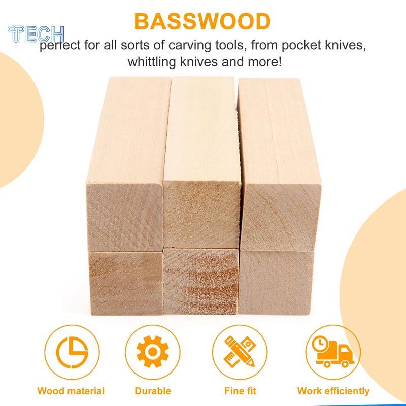 6 Chiếc Basswood Khắc Khối Gỗ Cho Người Mới Bắt Đầu Khắc Sở Thích Bộ DIY Khắc Gỗ