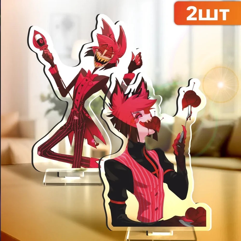 Standee Hazbin Hotel mô hình Alastor Angel Dust Vox mica Acrylic trang trí bàn học quà tặng anime Ha