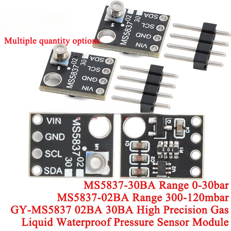 1-2 Cái MS5837 02BA 30BA Mô-đun cảm biến áp suất không khí khí khí có độ chính xác cao 300 ~ 1200mba