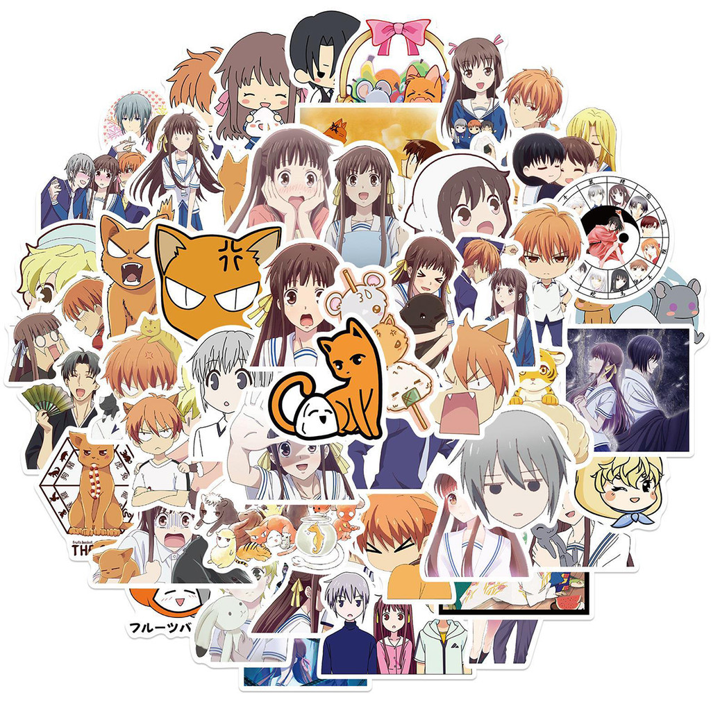 Bộ Sticker Fruits Basket Hình Dán Chống Nước Nhãn Dán Tem Dán Graffiti Nhật Bản Anime Cho Trẻ, 50 tờ