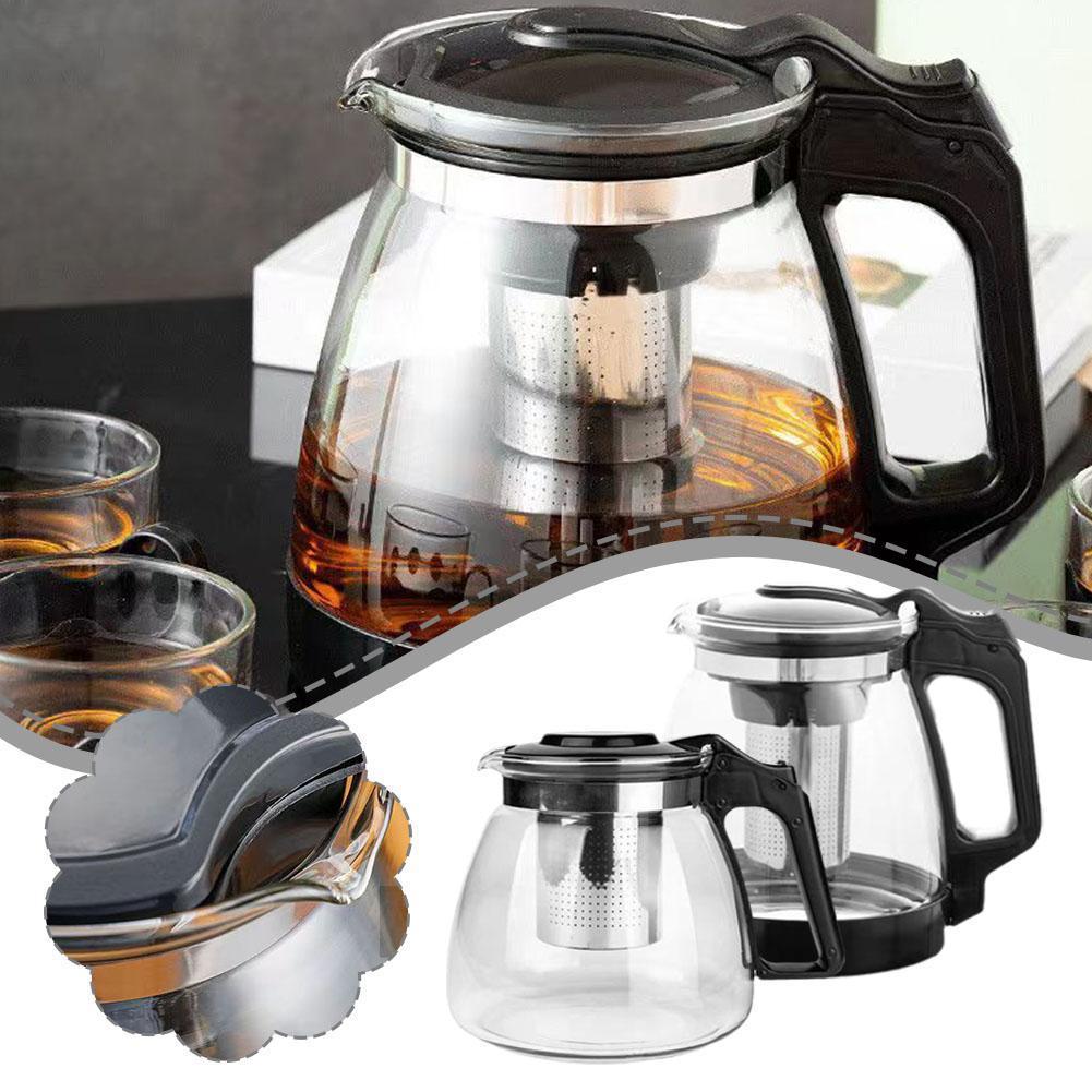 1000 / 2000ml Ấm trà thủy tinh chịu nhiệt dung tích lớn N5