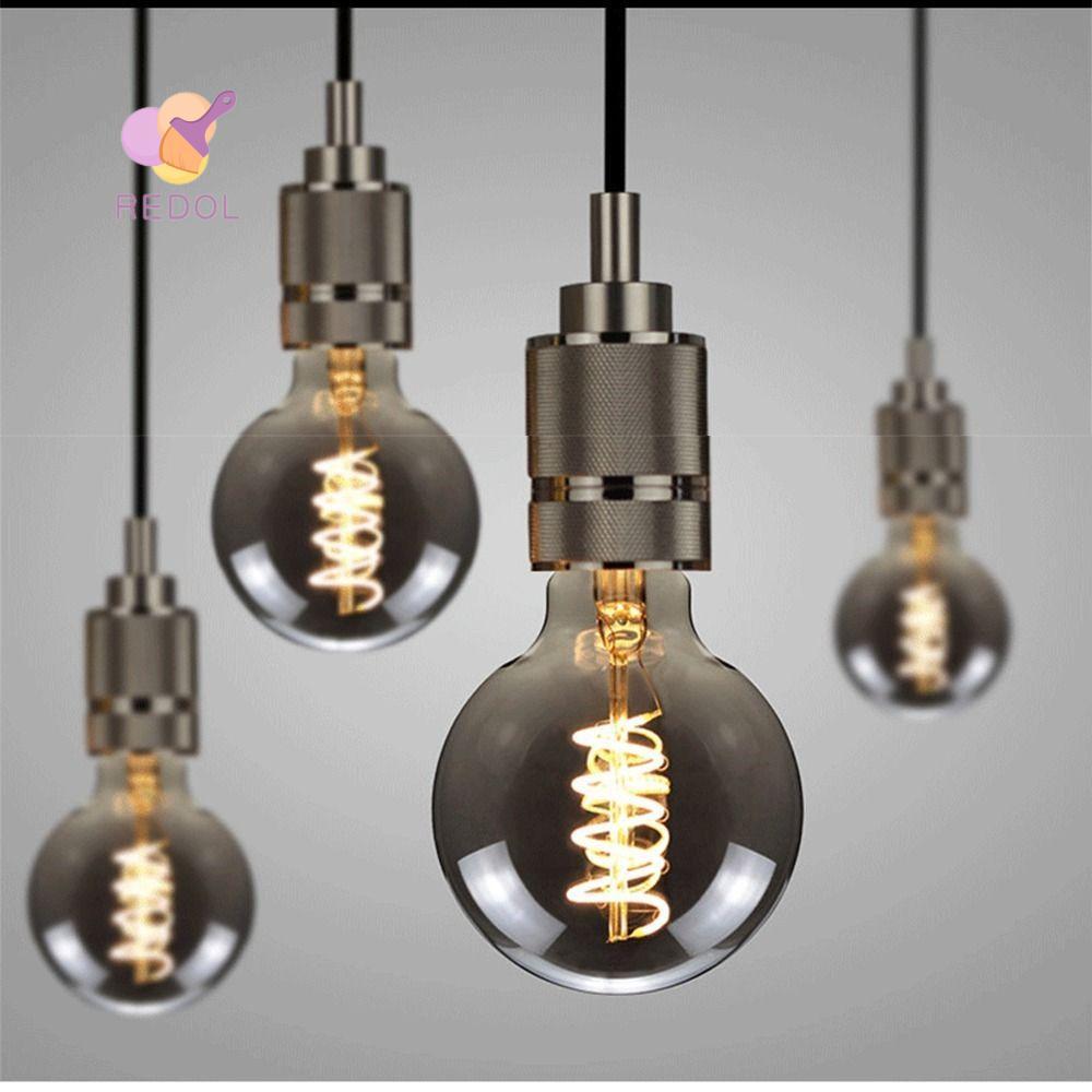 REPKG Vintage Retro Bóng Đèn, Dây Tóc Màu Xám Mạ Điện, Nóng E27 220V Edison Đèn Kính Edison Đèn Sáng