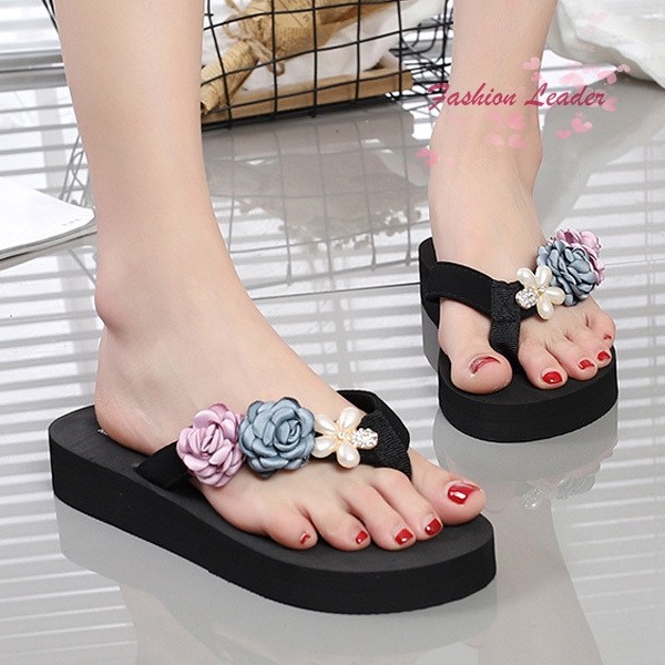 YD5 ✽MT✽Giày Sandal Nữ Flip-Flop Hoa Nữ Đi Biển Giày Thường Ngày