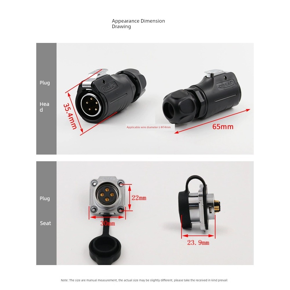 Phích cắm hàng không nam nữ lõi chống nước LP20