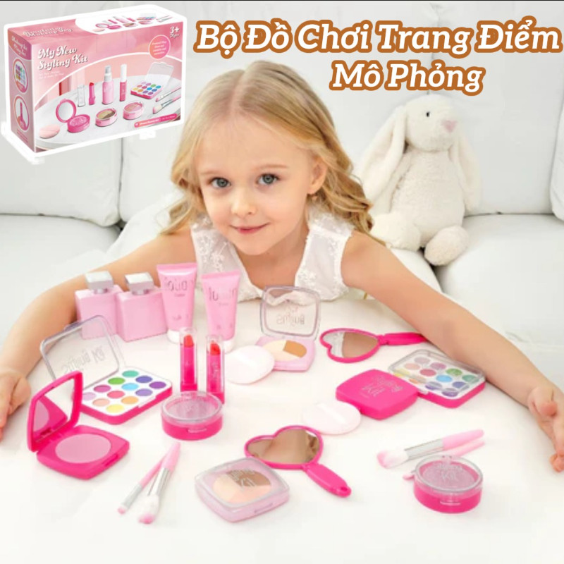 Bộ Đồ Chơi Trang Điểm Mô Phỏng Cho Bé Gái, Chất Liệu An Toàn Kích Thích Sáng Tạo, Quà Cho Bé Gái