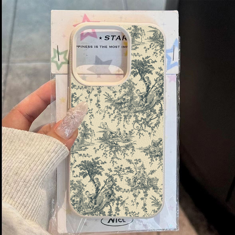 Châu Âu Retro Thanh Lịch Pháp Tea Break In Hình Ốp Lưng Điện Thoại IPhone 16 17 15 14 13 12 11 Pro M