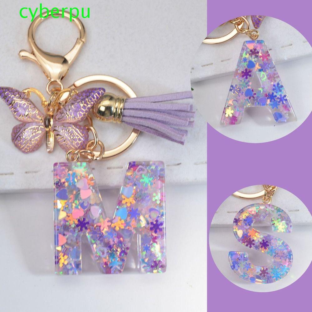 CYBERPULSE A To Z 26 Bảng Chữ Cái Móc Khóa, A Đến Z 26 Chữ Cái Bảng Chữ Cái Bông Tuyết Tím Móc Khóa 