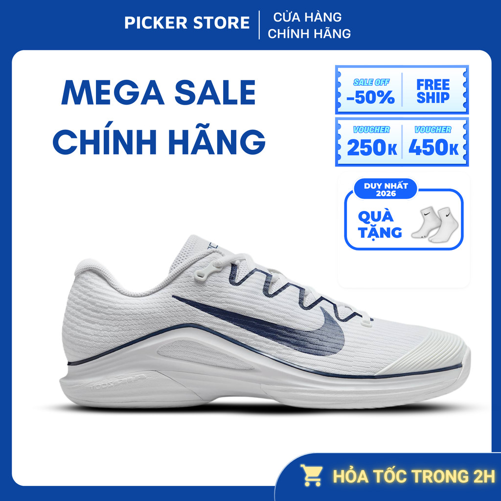 Giày Thể Thao Tennis/ Pickleball Air Zoom Vapor 12 HC ‘White Midnight’ IB7168-100 PICKER SHOES