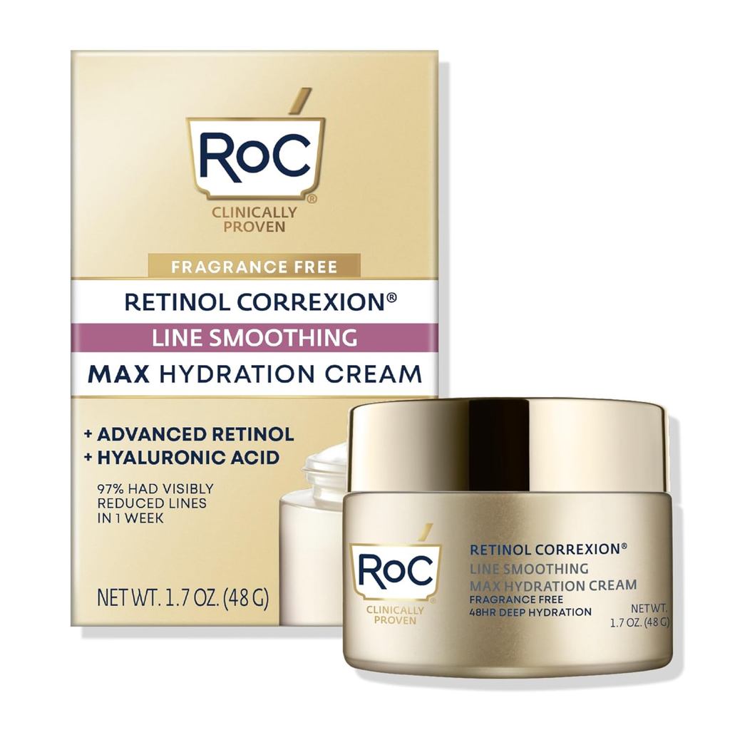 RoCRetinolCorrexionMaxHydrationAnti-AgingDailyFaceMisturizerwithHyaluronicAcid, Không mùi, OilFreeCa