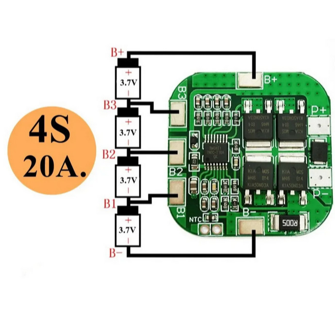 Mạch 4S 20A 14.4V 16.8V - Mạch Sạc và Bảo Vệ khối pin Lithium ion 4S 18650