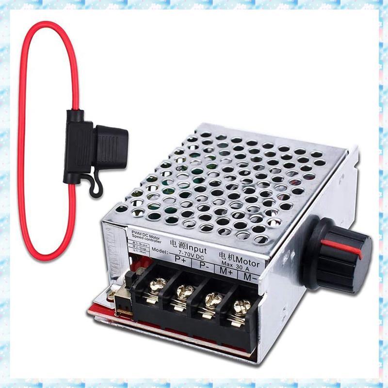 [R Q M U] Điều khiển công tắc điều khiển tốc độ động cơ DC 7-70V 30A 12V 24V 36V 48V với cầu chì 30 