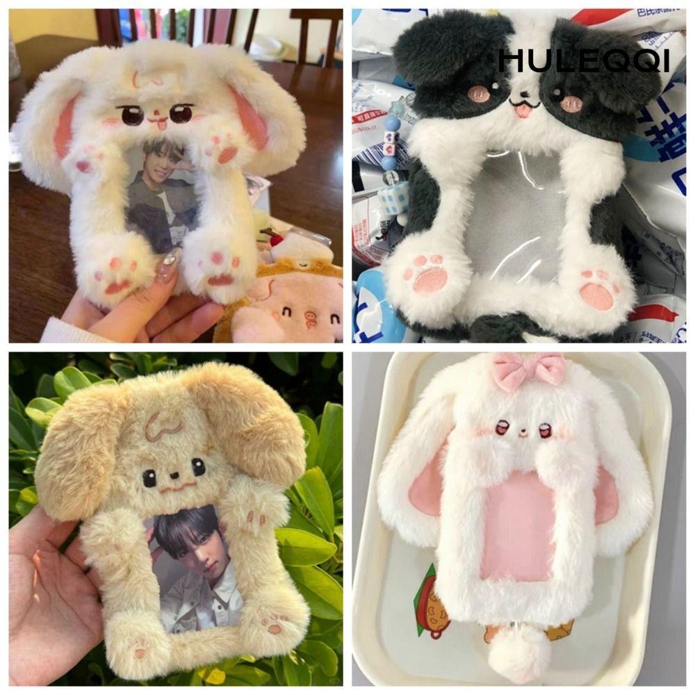 HULEQI Photocard, Thỏ tai lớn / Collie Border Collie Hộp đựng thẻ ảnh đa chức năng, Phim hoạt hình s