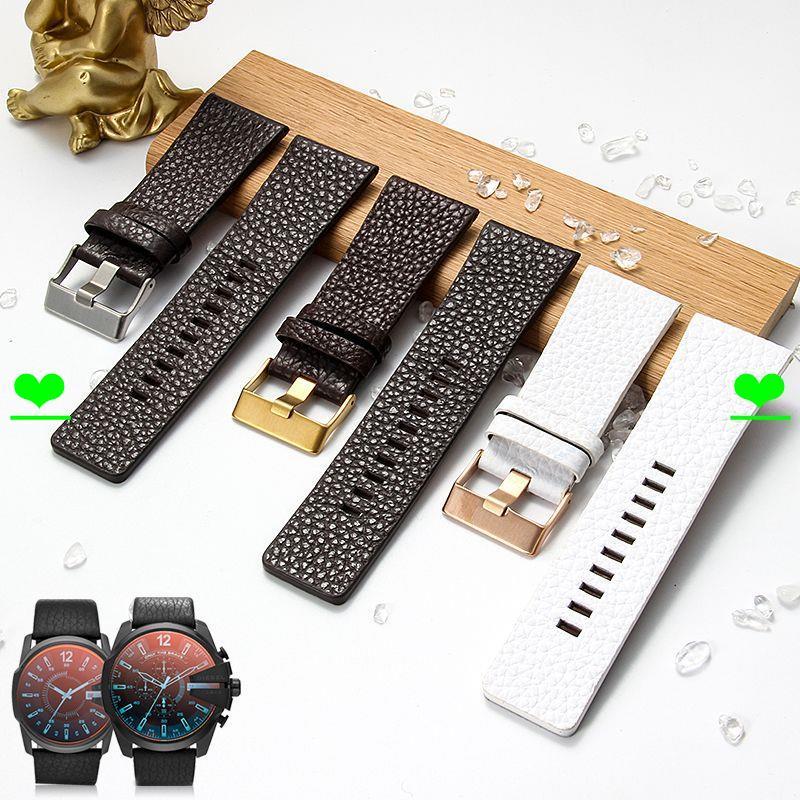 Dây đeo đồng hồ Dây đeo đồng hồ bằng da thật Thích hợp cho Diesel DZ43243 / 1657 / 4318 Vòng tay họa