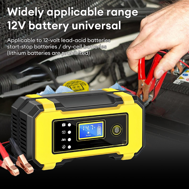 High-Power 12V Battery Charger Car Motorcycle Smart Universal