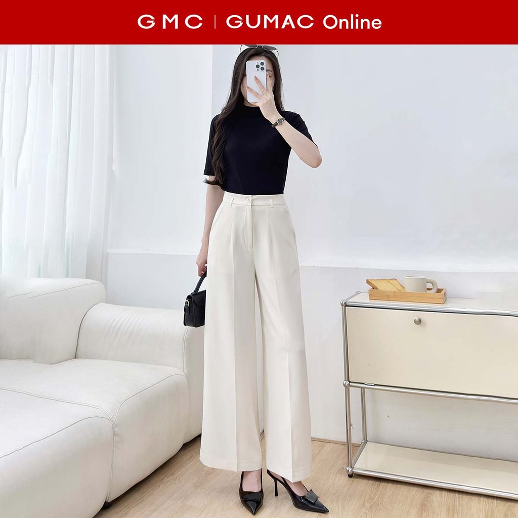 [MUA 2 GIẢM 25K] Quần tây nữ form ống suông bản lưng rời túi dọc thời trang GUMAC QF11051