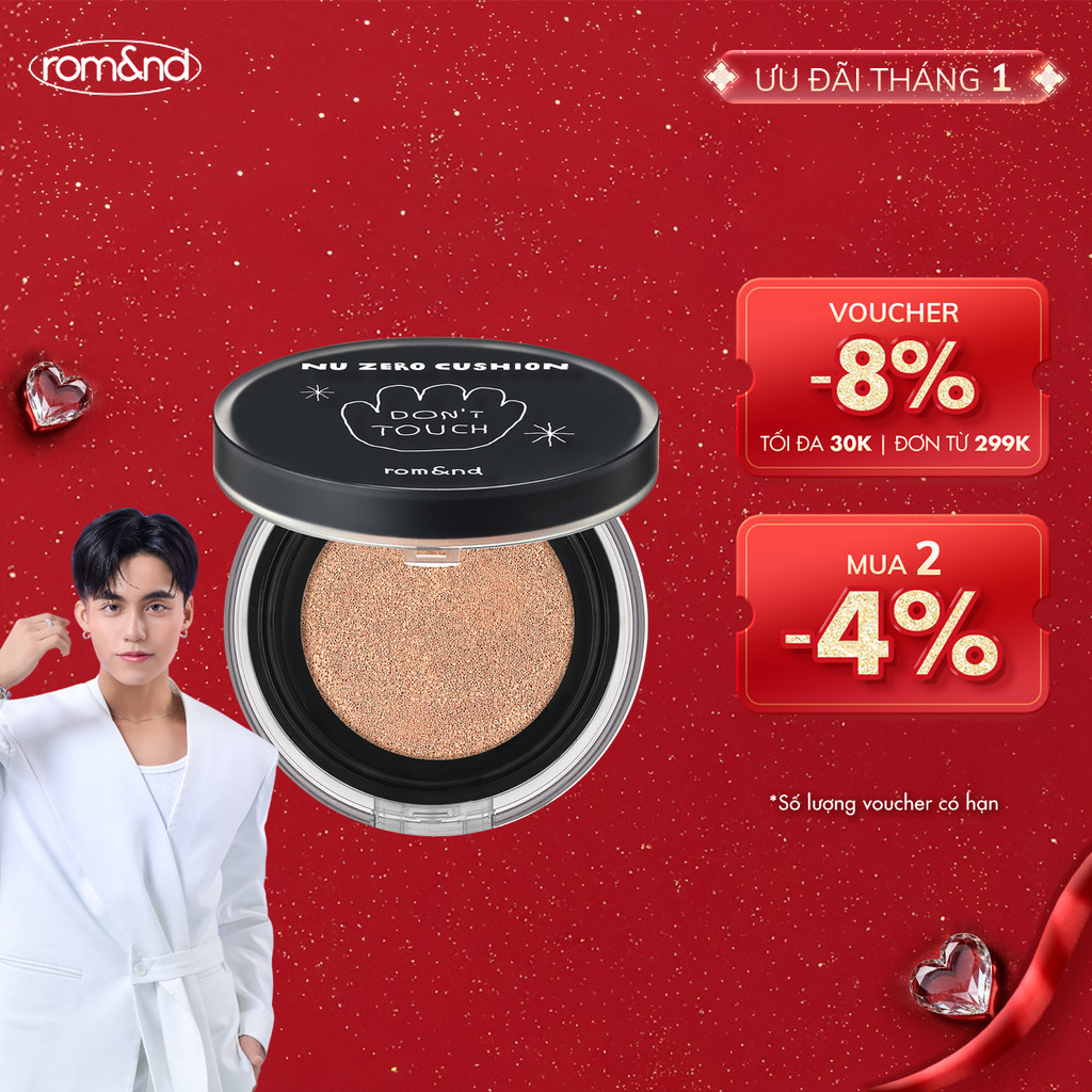 [Romand X Inapsquare] Phấn nước che phủ Romand Nu Zero Cushion 15g