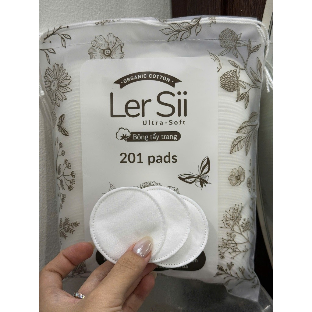 [COMBO 03 GÓI] Bông Tẩy Trang LerSii 201 Miếng 100% Cotton Tự Nhiên - Chăm Sóc Da Tinh Tế, Nhẹ Nhàng