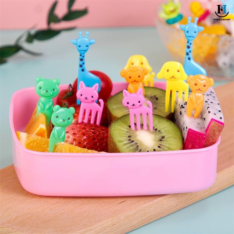 [GA] Animal Farm Fruit Fork Mini Cartoon Children Sna Cake Món Tráng Miệng Thực Phẩm Trái Cây Pi [TH