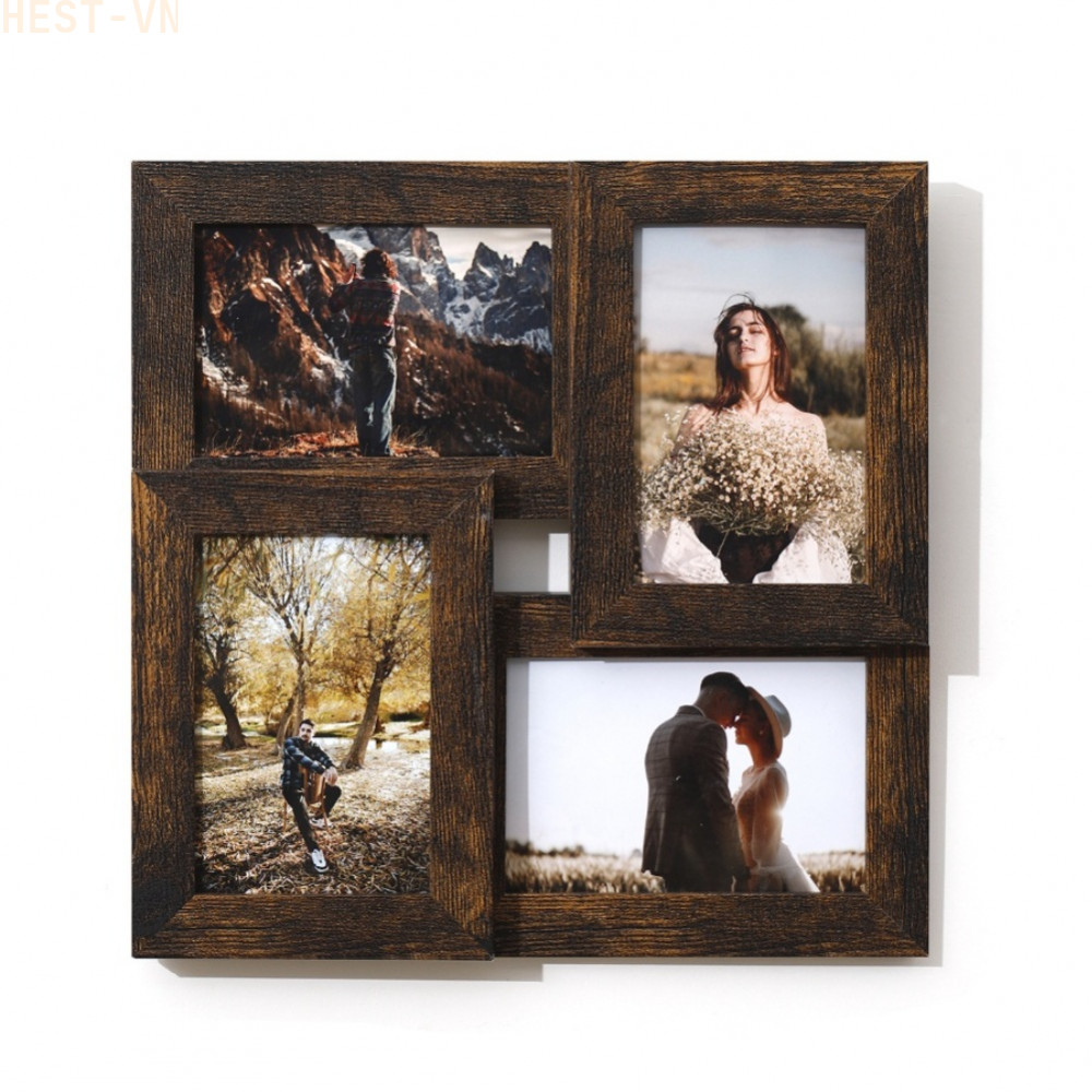 Square Photo Frame Holds Four 6-inch Photos Modern Contemporary Design