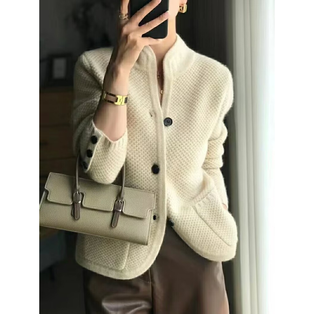 Áo khoác cardigan nữ dệt kim xuyên biên giới mùa xuân thu nữ thời trang hàng đầu dệt kim cardigan nữ