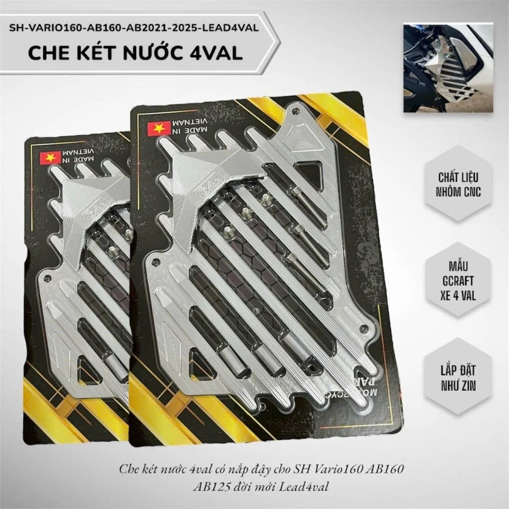 Che két nước CNC 4val có nắp đậy  Lead 4val, Vario160, AB160, AB125 đời mới, SHVN 2020-2024