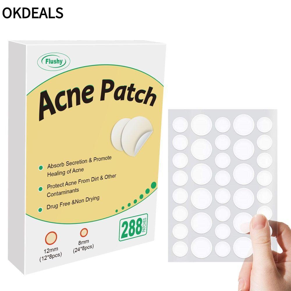 OKDEALS 288 Miếng Dán Mụn Vô Hình, Miếng Dán Mụn Chống Thấm Nước Tròn, Dưỡng Ẩm Hydrocolloid Zit Miế