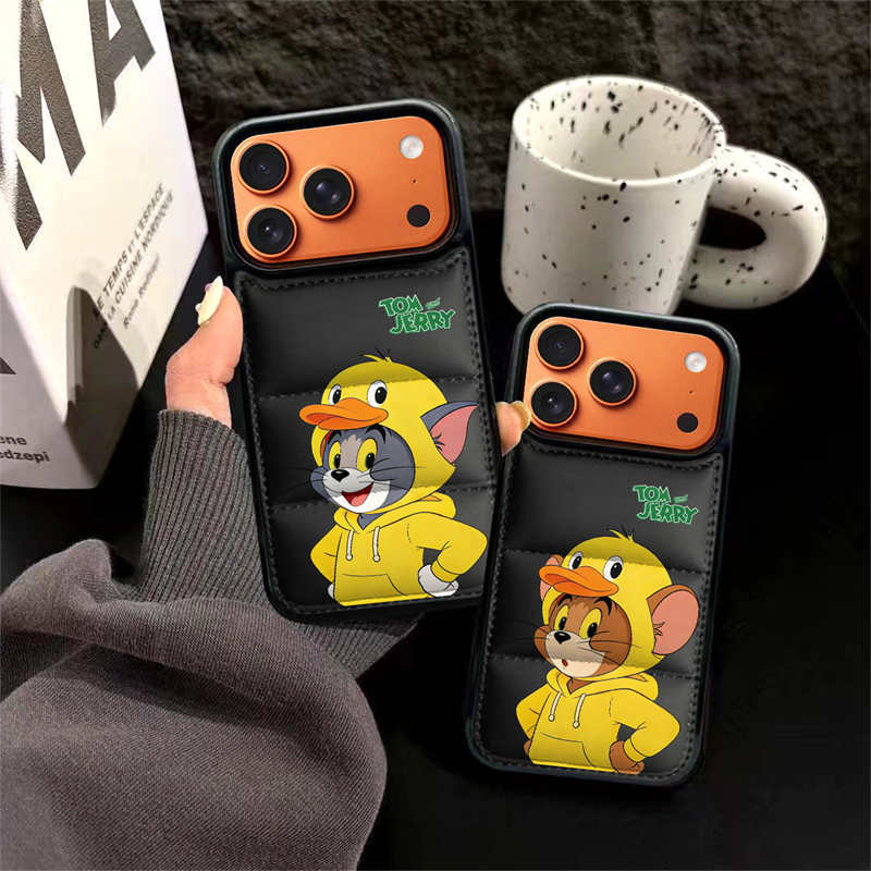 Ốp Điện Thoại Down Jacket Cho iPhone 11 12 13 14 15 16 17 Pro Max [Tom And Jerry] Vỏ Điện Thoại Mềm 