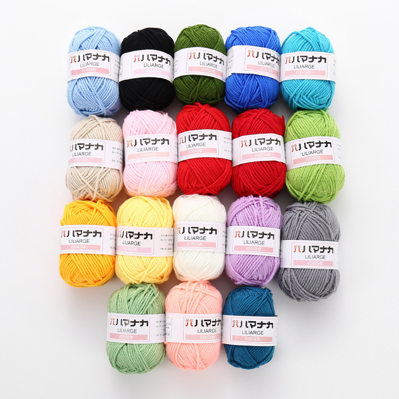Sợi Cotton Sữa 4ply 25g Sợi Sữa Mịn Đan Len Móc Sợi Sữa Cotton Tay Dệt Kim Sợi DIY Khăn Len Mũ Búp B