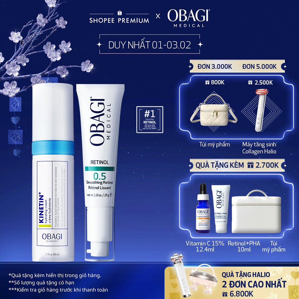[PHIÊN BẢN MỚI] Bộ đôi Kem chống lão hóa Obagi 360 Retinol 0.5 28g và Kem dưỡng Clinical Kinetin+ Hy