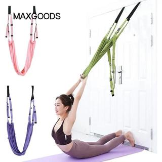 Dây kéo MAXGOODS Dây tập Yoga trên không, Võng có thể điều chỉnh co giãn chân Huấn luyện viên, Dây đeo cửa linh hoạt Dây đai tập thể dục nữ co giãn